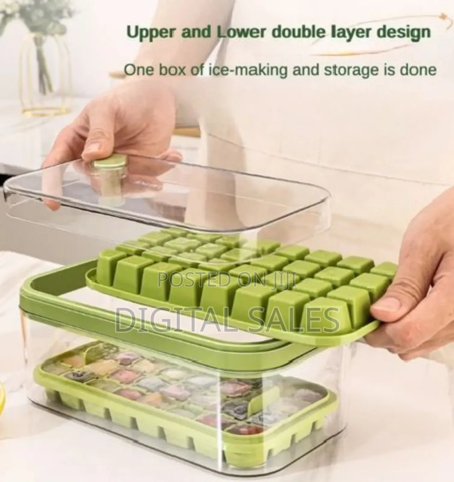 32/64gridpressing Style Ice Mold Box Plastics Ice Cube Maker
