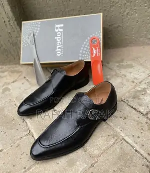 Men’S Black Ambrogio Single Strap Formal/Gentle Leather Shoe