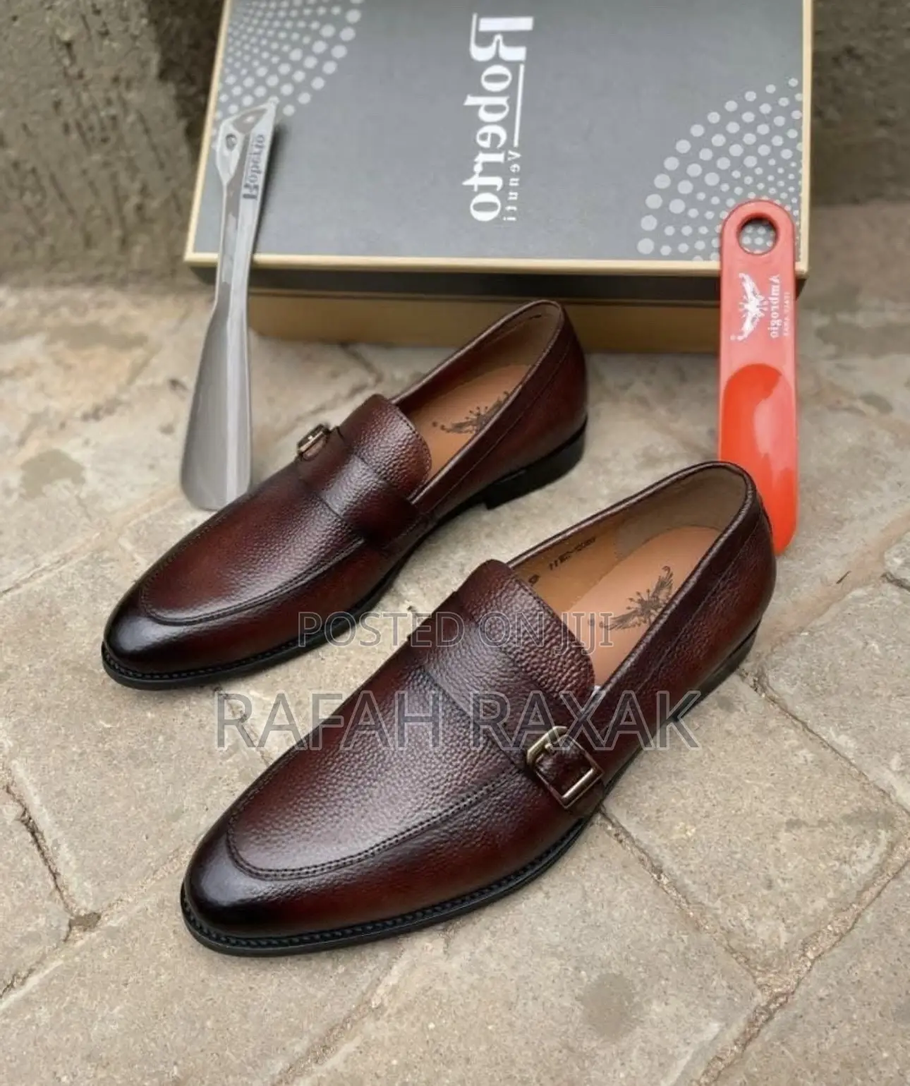 Original Brown Maroon Ambrogio Formal/Gentle Leather Loafers