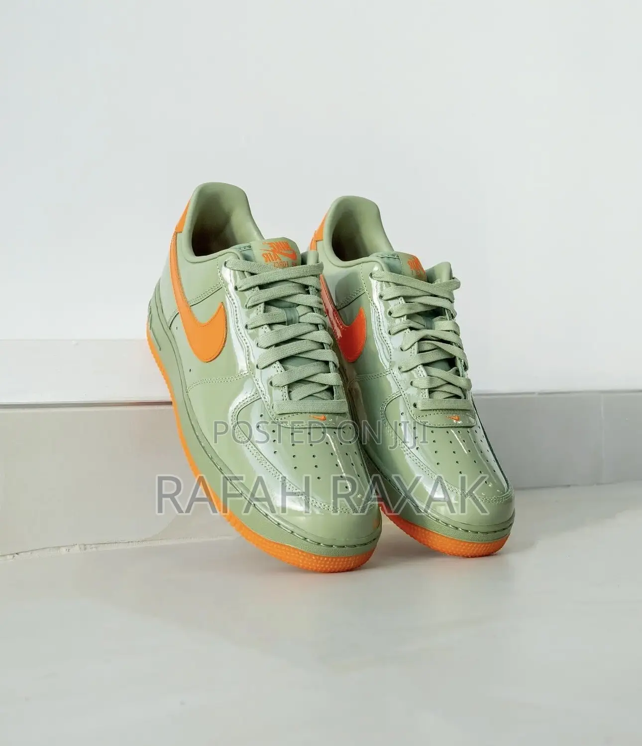 Nike Air Force 1 Low All Patent Oil Green Wet Putty Sneaker