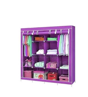 4 Column Cloth & Metal Frame Portable Wardrobe