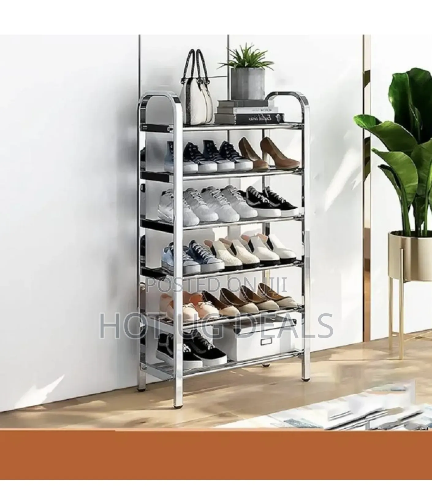 5tier Stainless Steel Strong Shoe Free Standing Rack