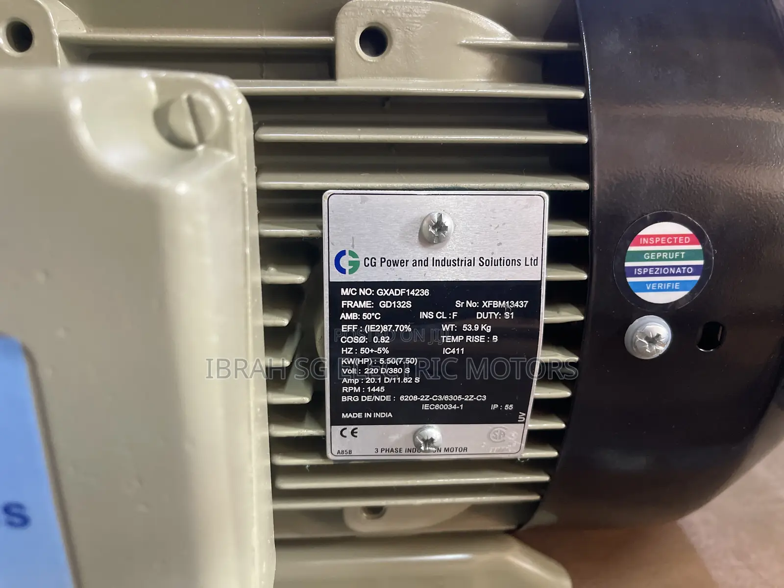 3phase 7.5hp 1445rpm Motor