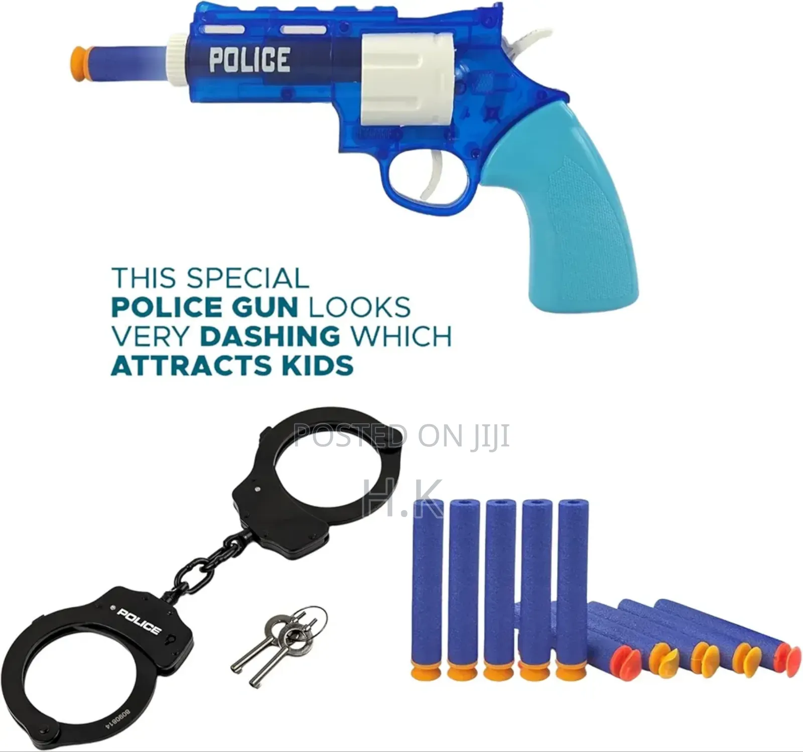 Kids Police Shooting Pistol Gun With Handcuffs