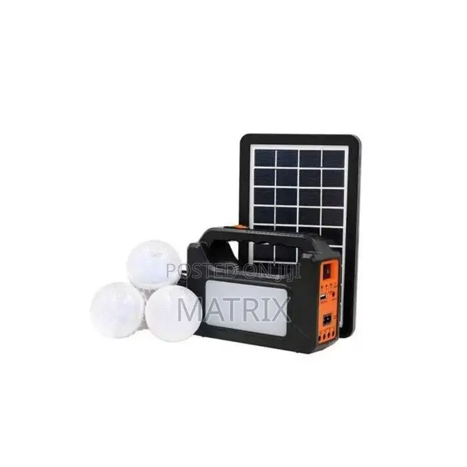 Mini Solar Lighting System With 4 Lights Solar Kit - Black