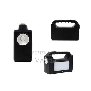 Mini Solar Lighting System With 4 Lights Solar Kit - Black
