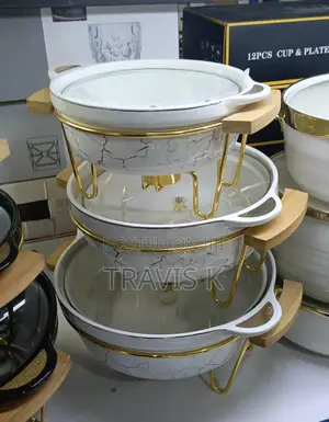 3pcs Home Ceramic Serving Dishes Bowls