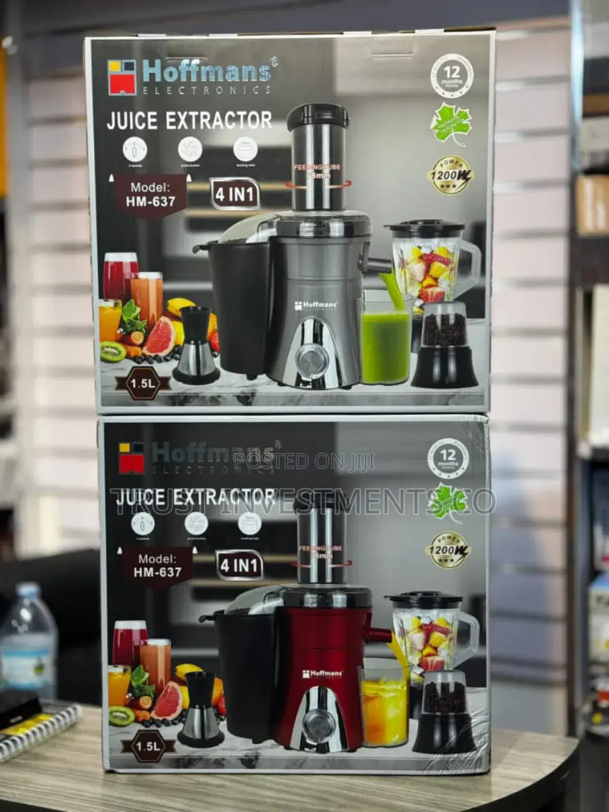 Hoffmans 4-in-1 Juice Extractor, Model Hm-637.