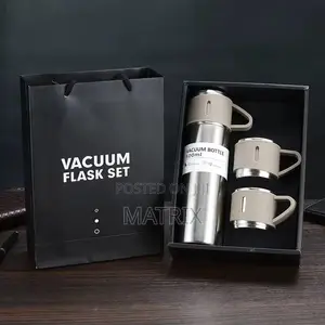 Thermos Bottle Set Stainless Steel Vacuum Flask Travel Peach