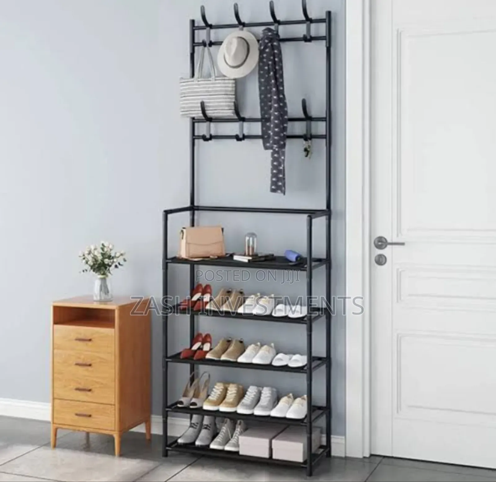 Carbon Steel 5 Tier Hat Coat Stand