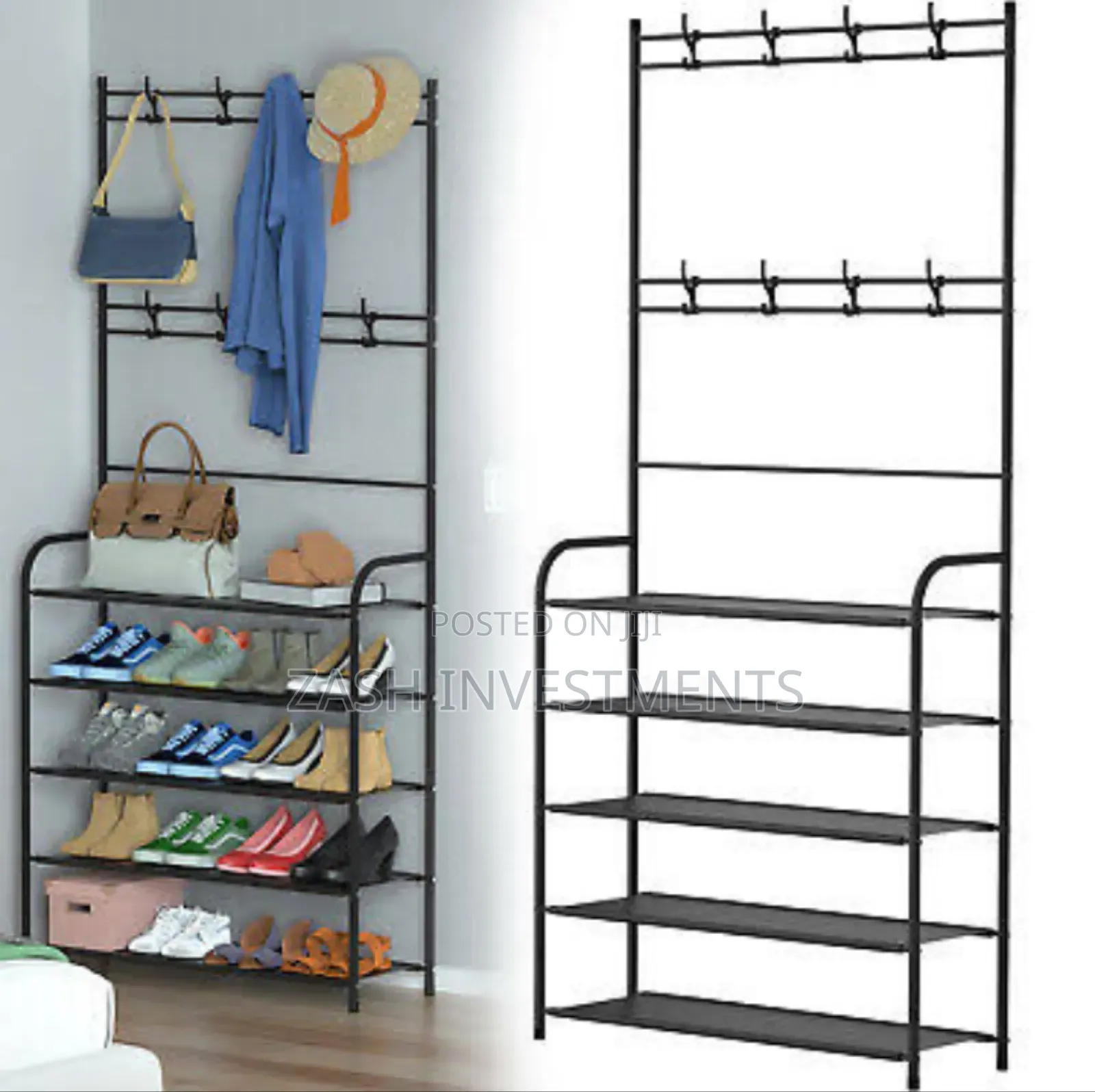 Carbon Steel 5 Tier Hat Coat Stand