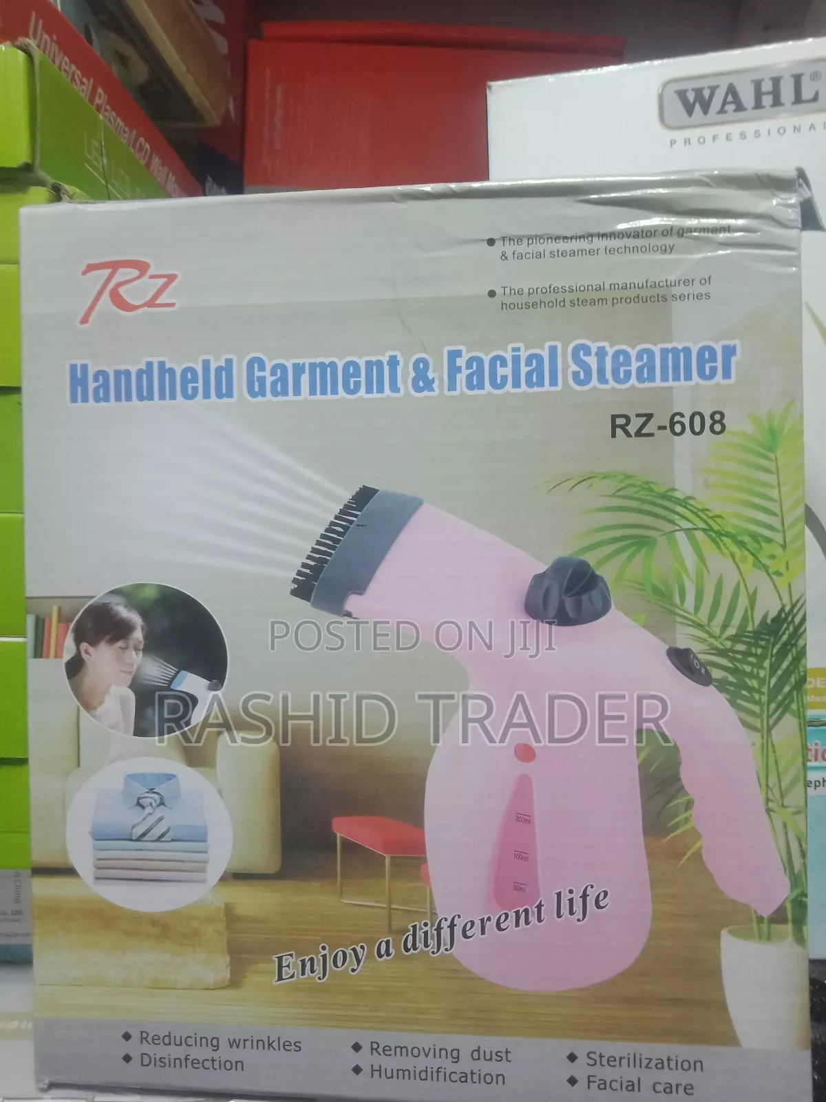 2 in 1 Hand Held Garment and Facial Steamer Pink