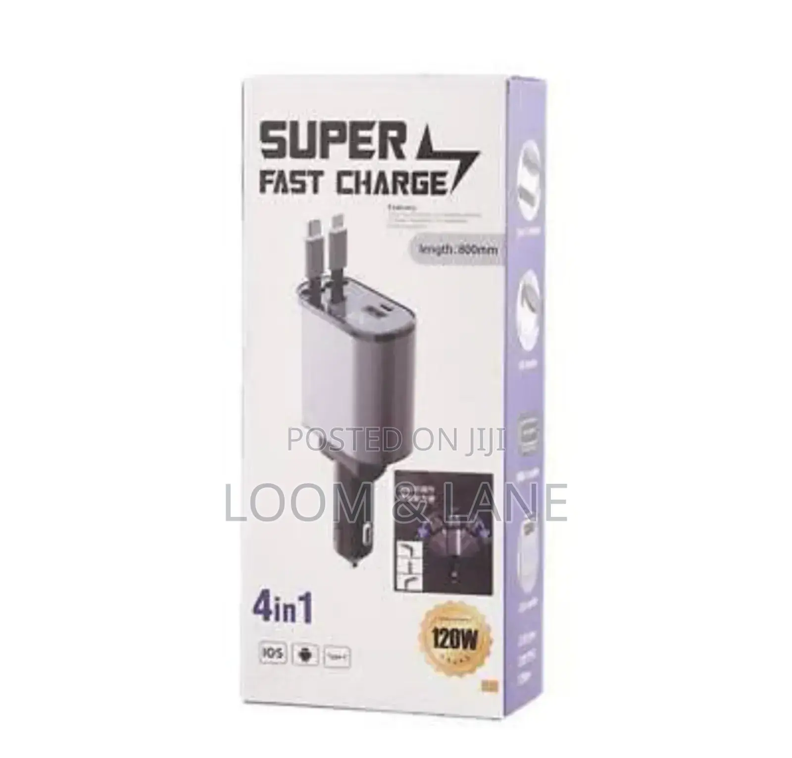 Generic 100w 4 in 1 Retractable Car Charger