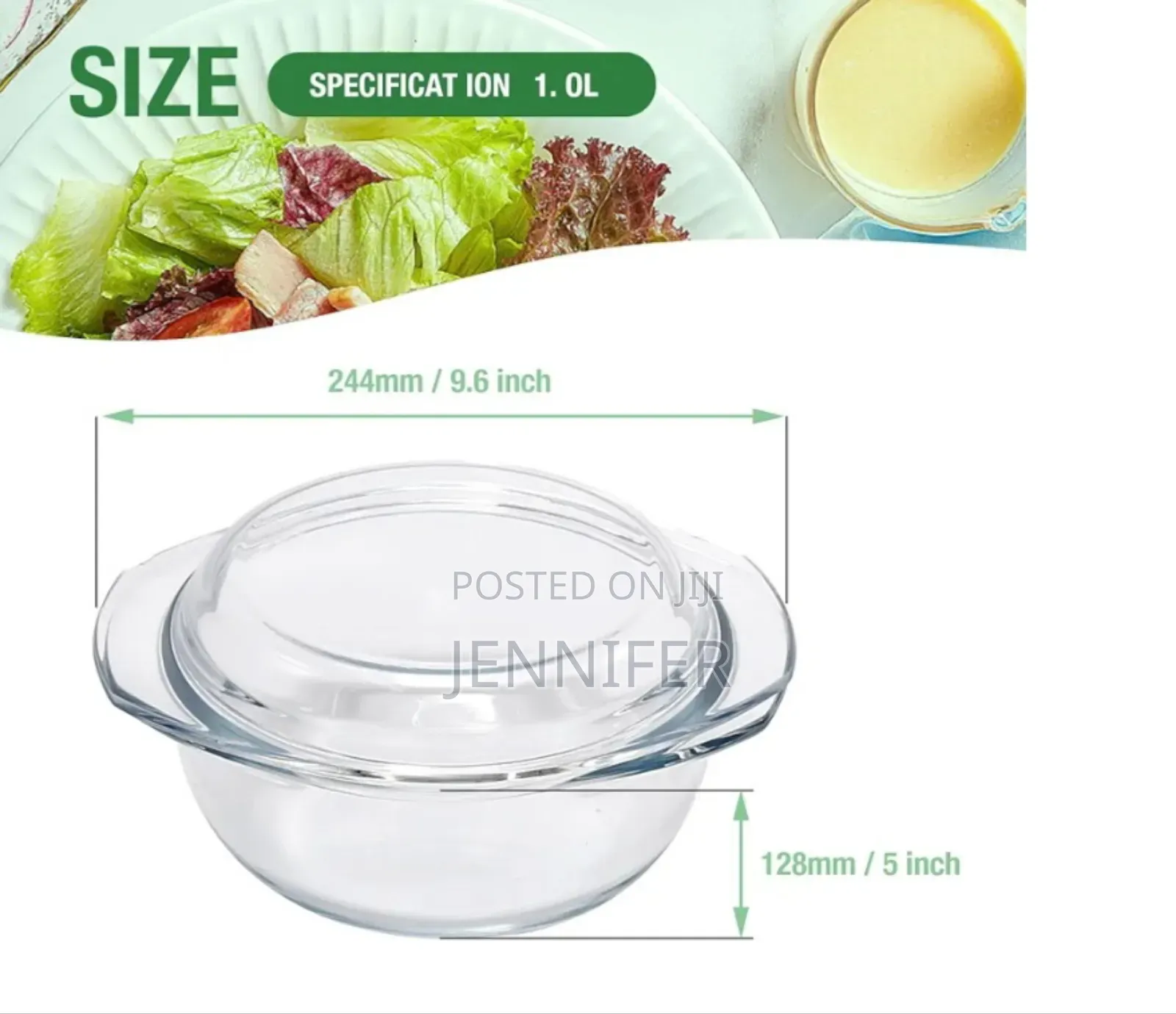 Round Shaped Glass Cooker Pot/Casseroles