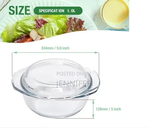Round Shaped Glass Cooker Pot/Casseroles