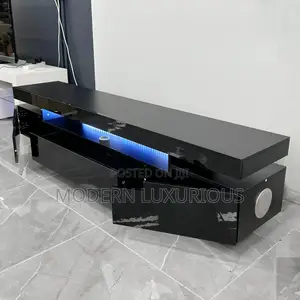 Elegant Design: Upholstered in/ Premium Quality Tv Stand/