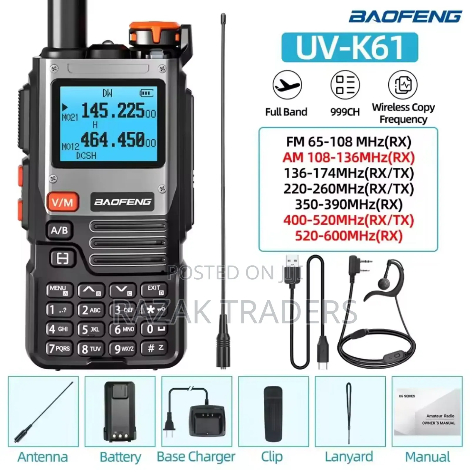 Baofeng Uv- Walkie Talkie Multi Band Wireless