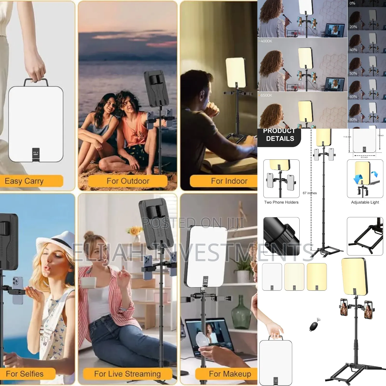 Portable Rechargeable Led Video Light With Stand