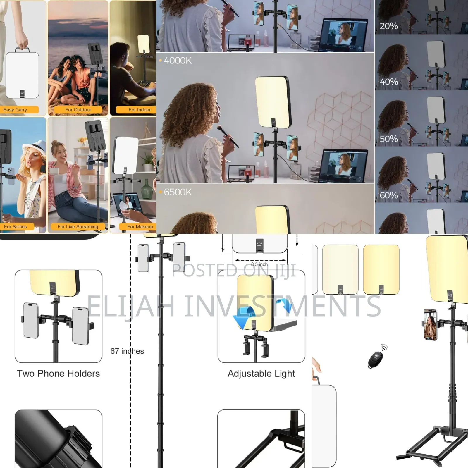 Portable Rechargeable Led Video Light With Stand