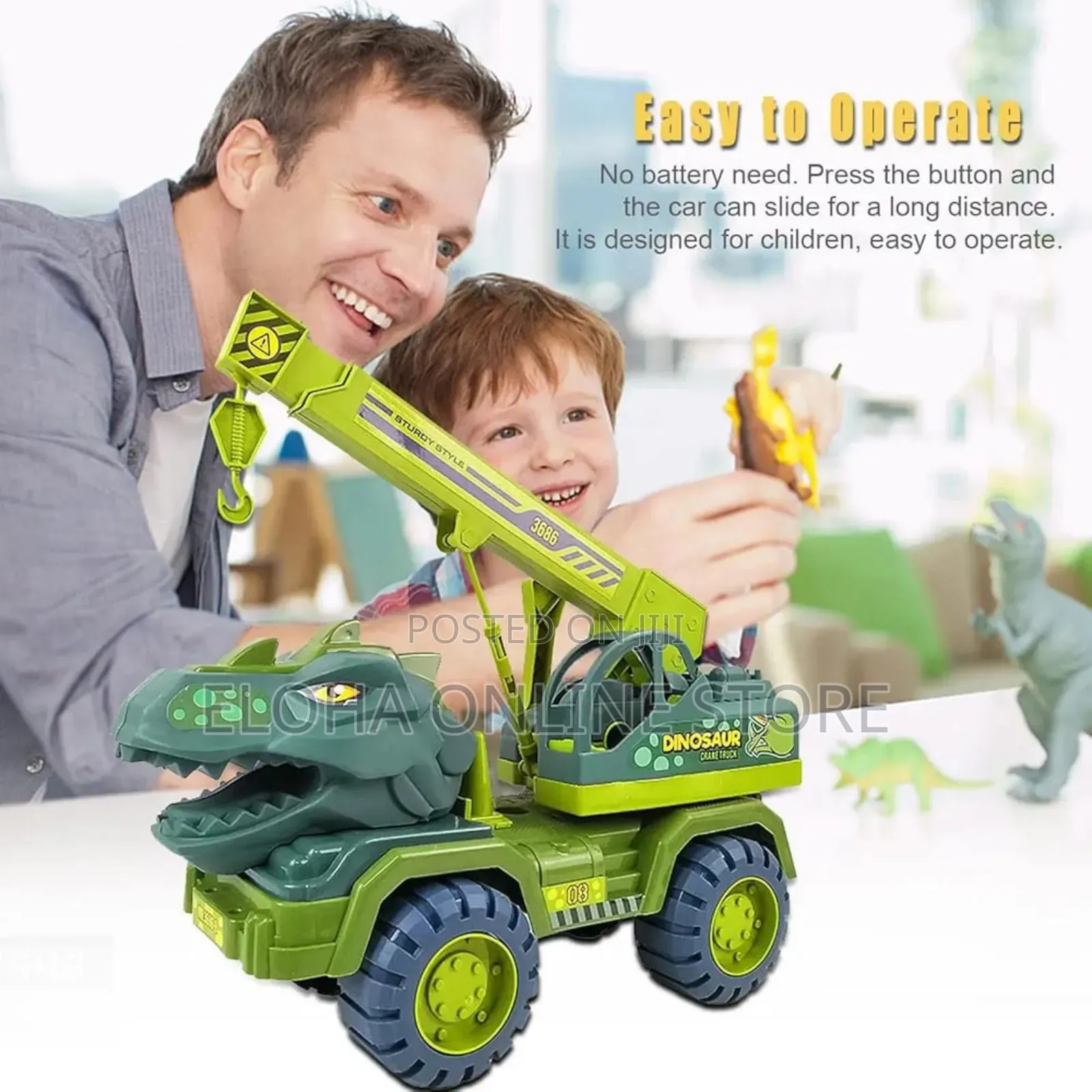 Children Dinosaur Crane Truck Car Toys