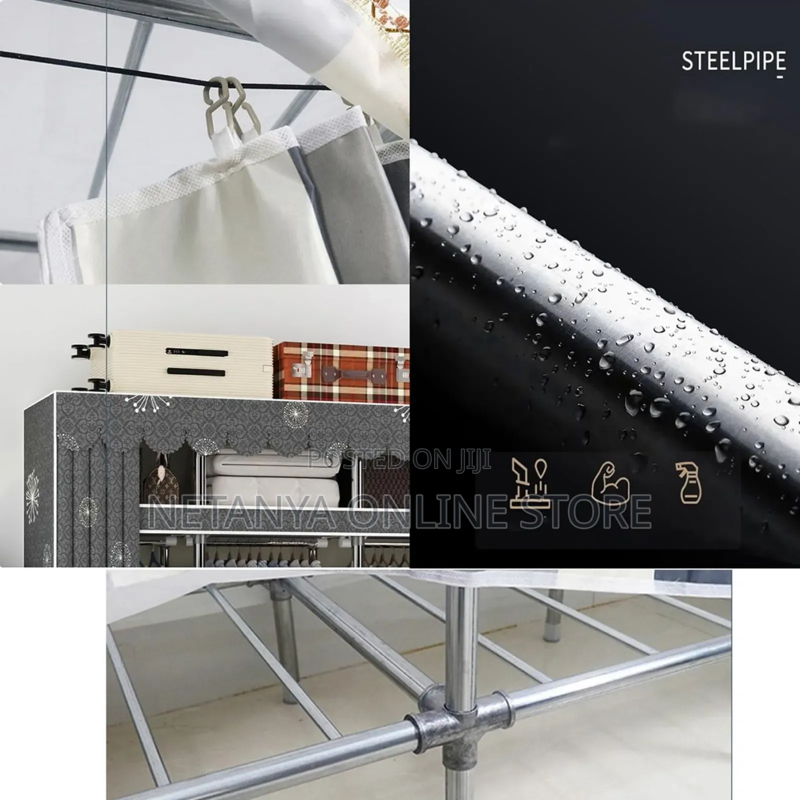 Portable Metallic Wardrobe Closet