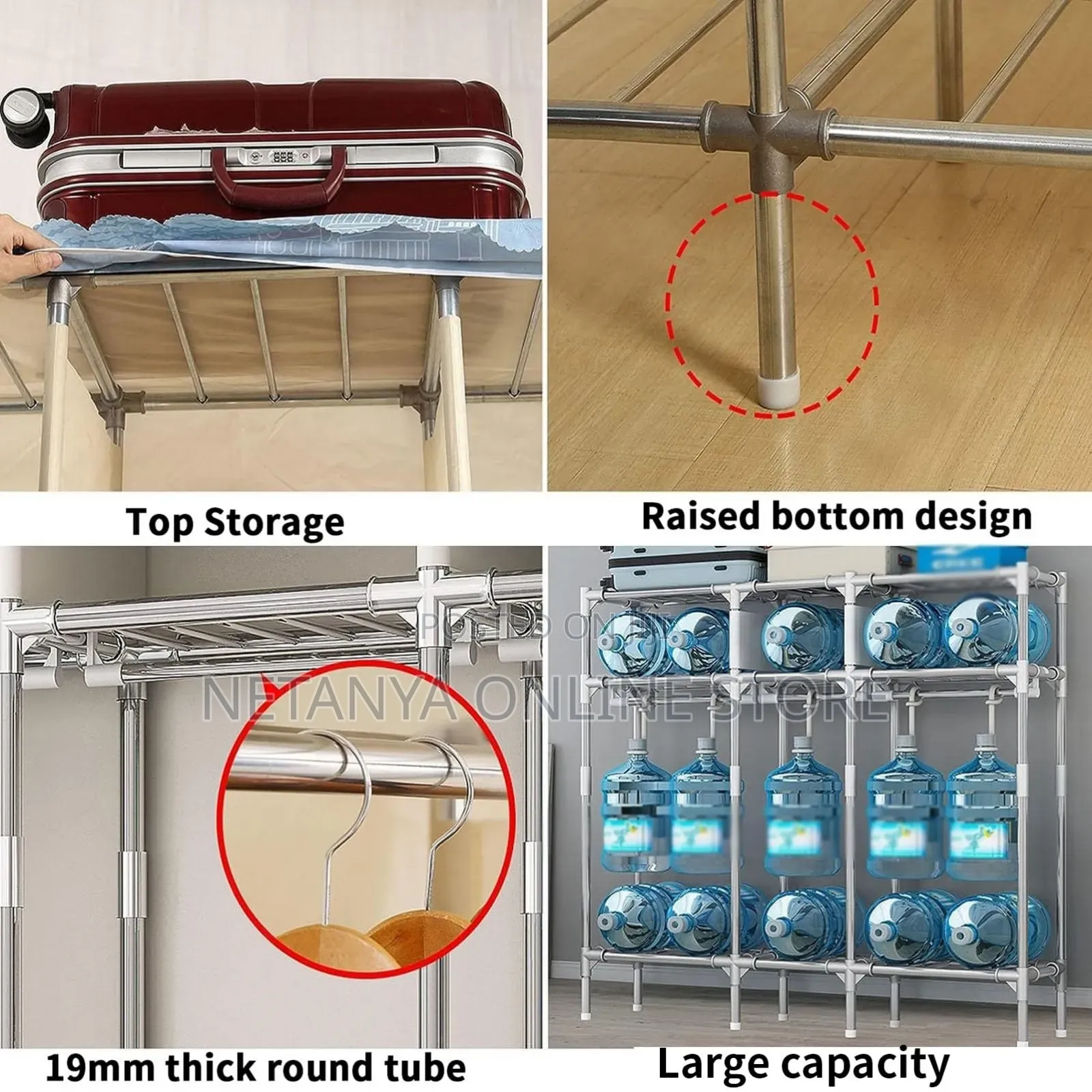 Portable Metallic Wardrobe Closet