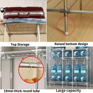 Portable Metallic Wardrobe Closet