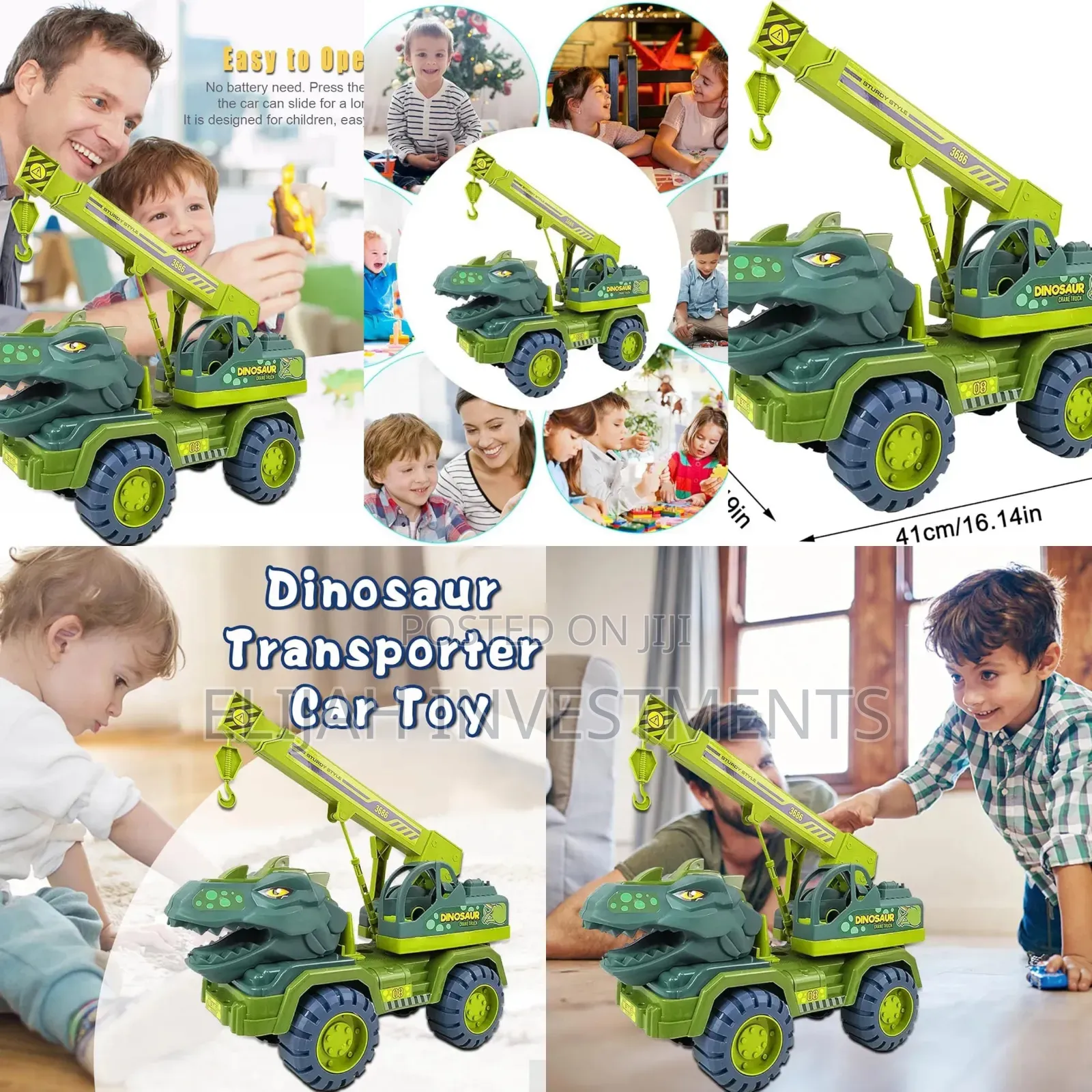 Children Dinosaur Crane Truck Car Toys
