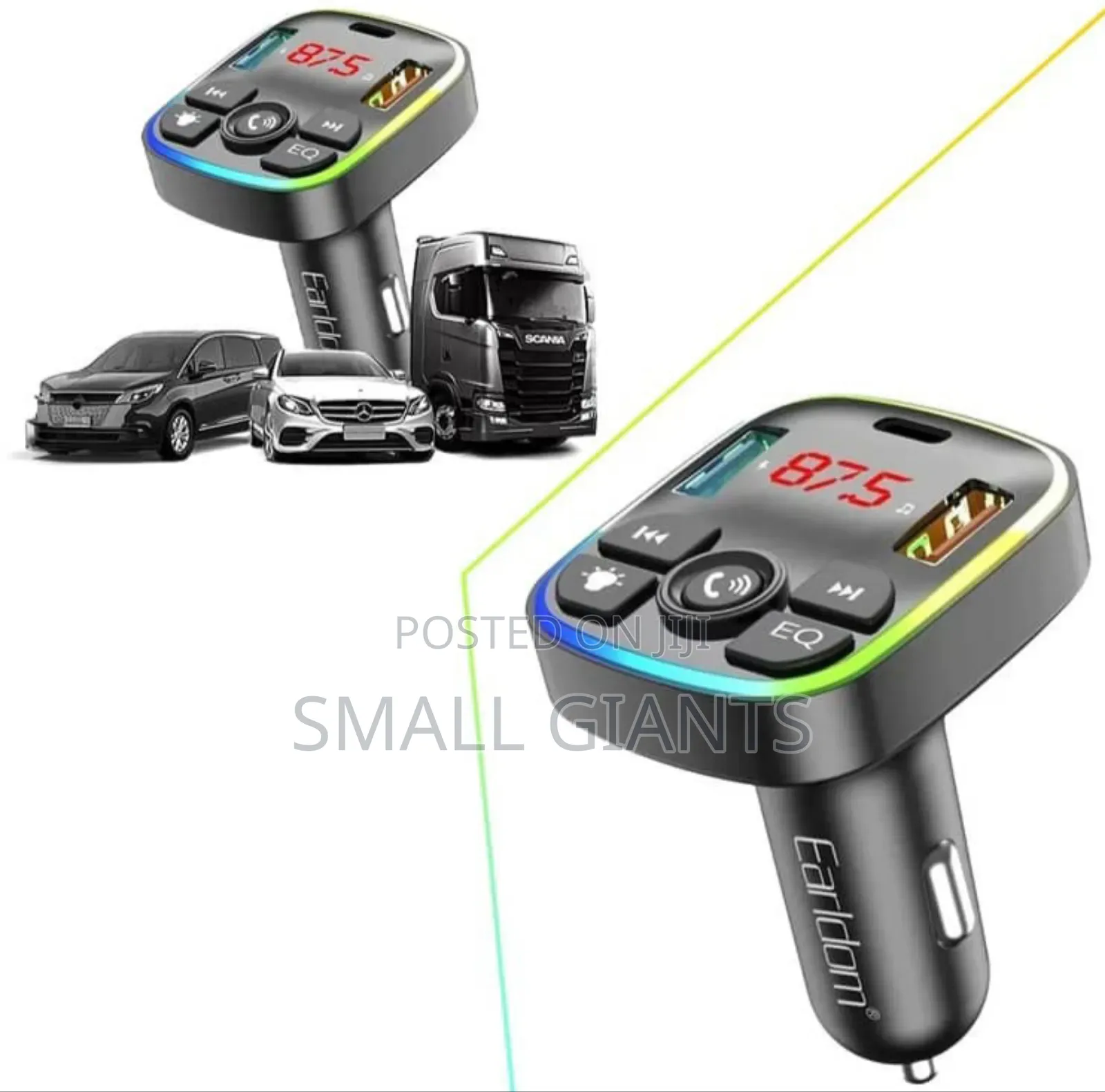 Earldom M110 4-in-1 Car Charger With Fm Transmitter