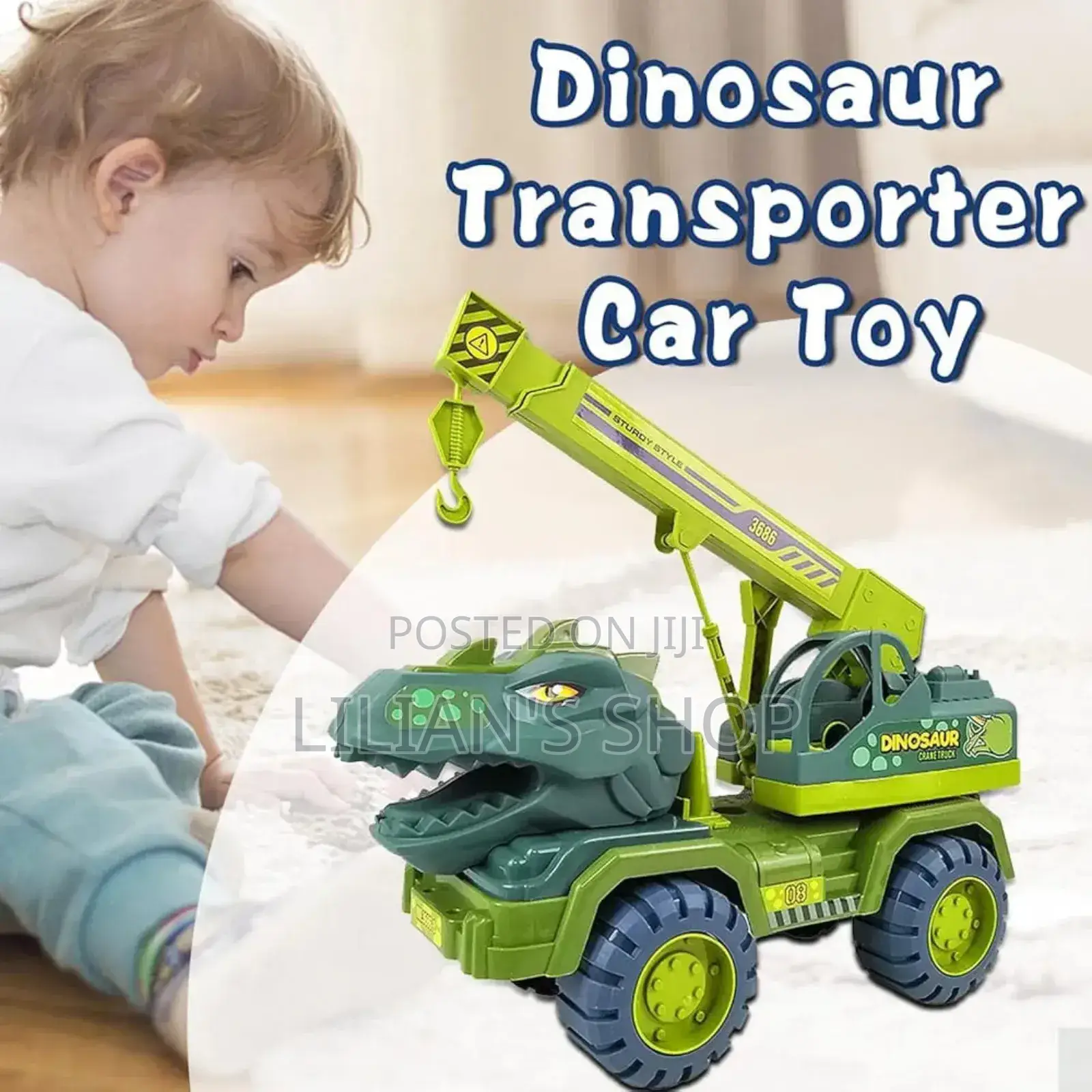 Children Dinosaur Crane Truck Car Toys