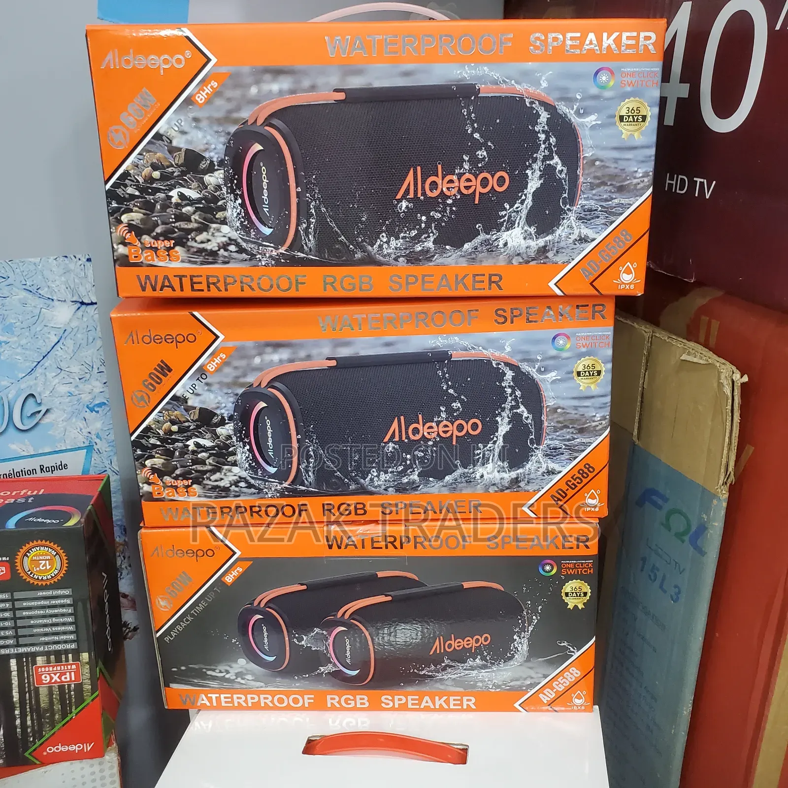 Aldeepo Portable Bluetooth Waterproof Speaker 60w Super Bass