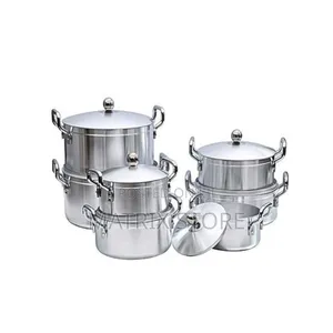 Photo - 7 Piece Heavy Stainless Steel Saucepans/Cookware - Silver