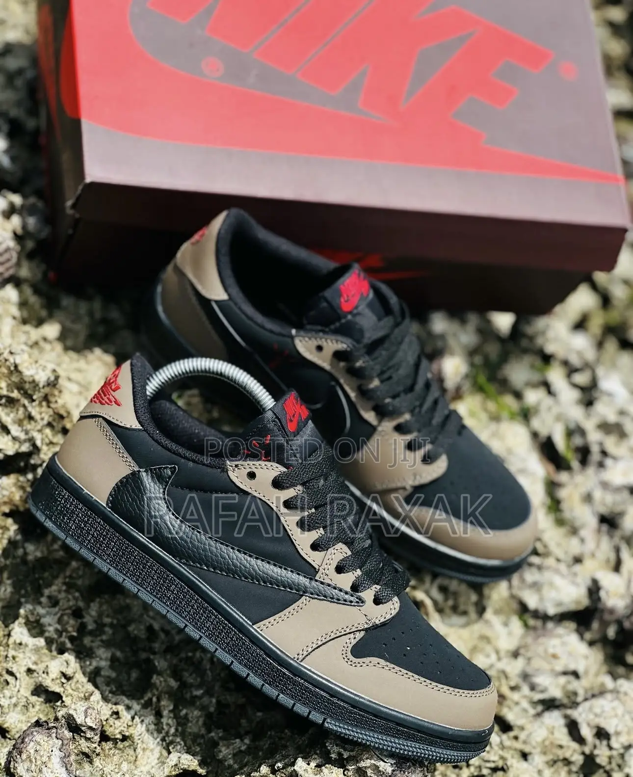 Black/Brown Nike Air Jordan 1 Low Og Travis Scott Sneakers