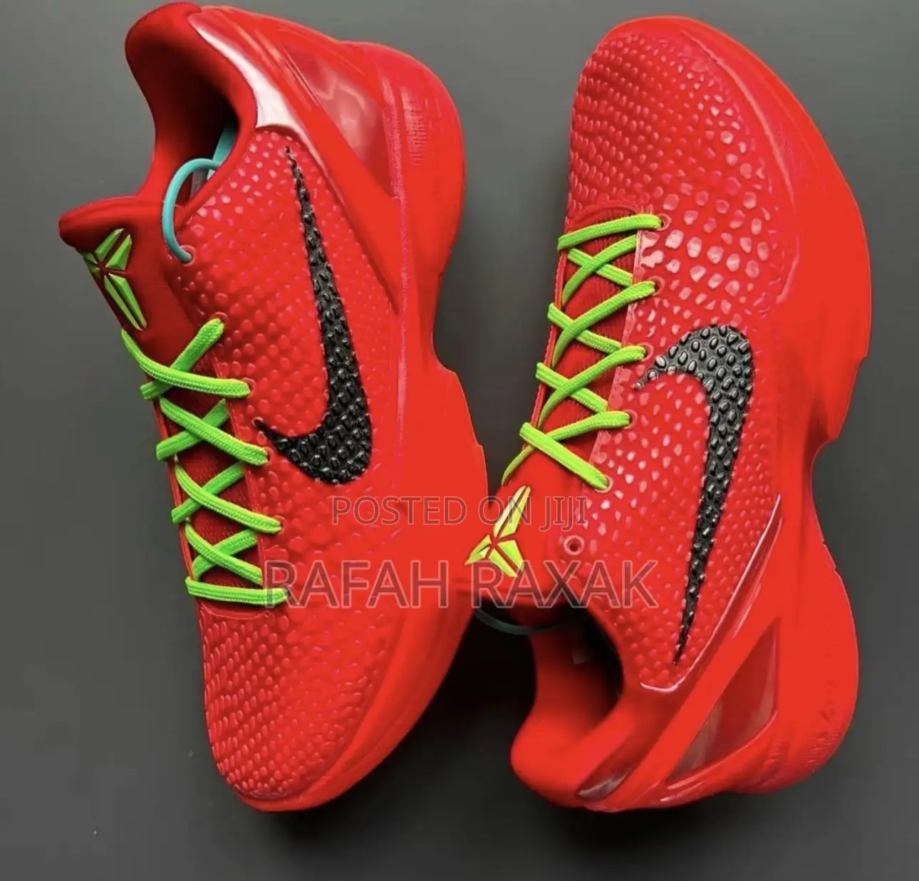 Nike Kobe 6 Bright Crimson Reverse Grinch Basketball Sneaker