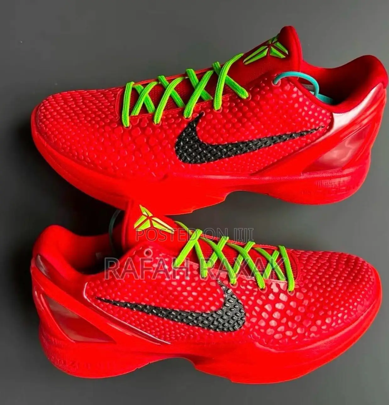 Nike Kobe 6 Bright Crimson Reverse Grinch Basketball Sneaker