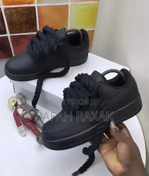 Original Black Air Force 1 Chunky/Big Laces Bandana Sneakers