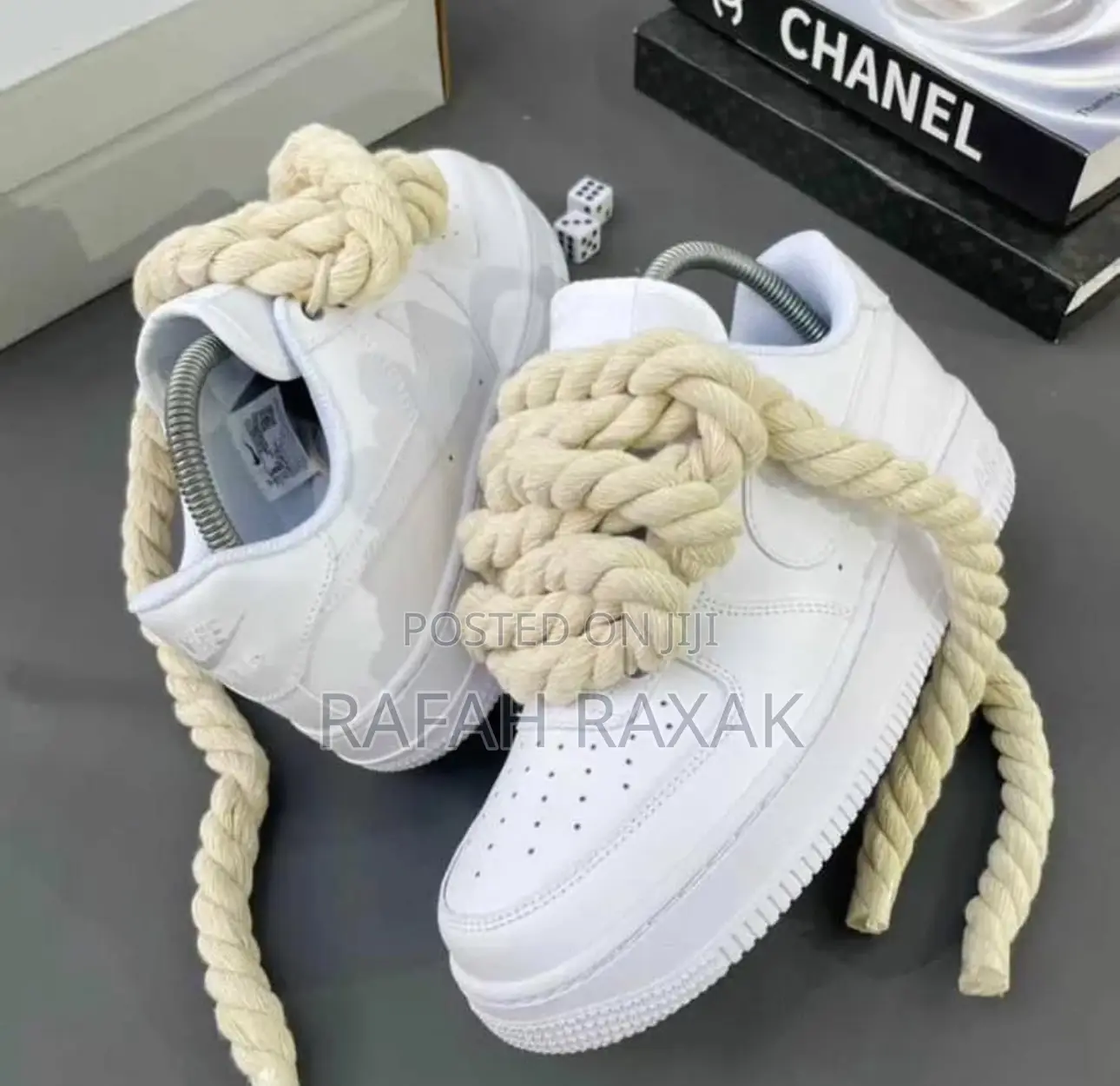 Snow White Nike Air Force 1 Low Big Laces Luxury Sneakers