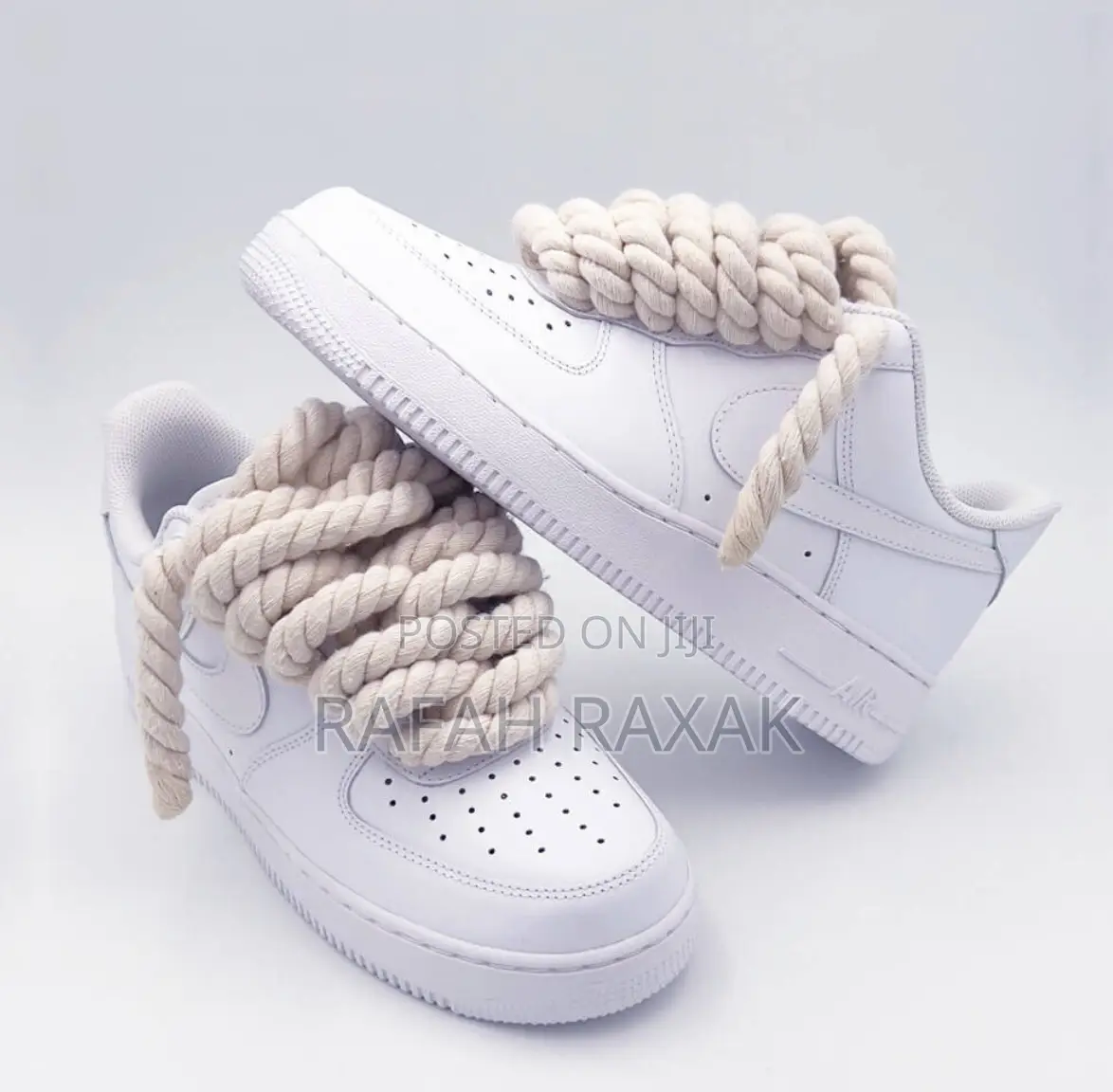 Nike Air Force 1 Rope Lace Cream White Luxury Sneakers