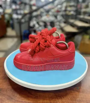 Original All Red Nike Air Force Chunky Laces Sneakers