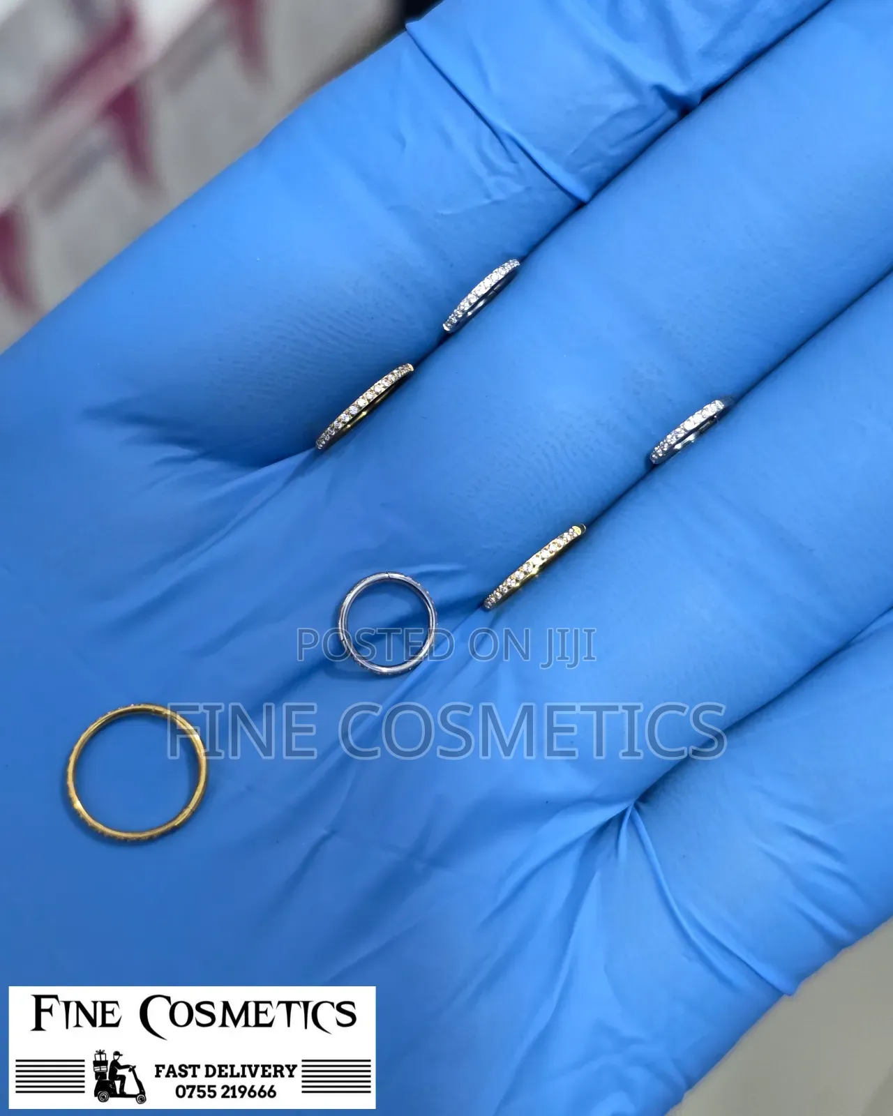 1pc Original Nosering Titanium Click Crystal Hoop Nose Ring