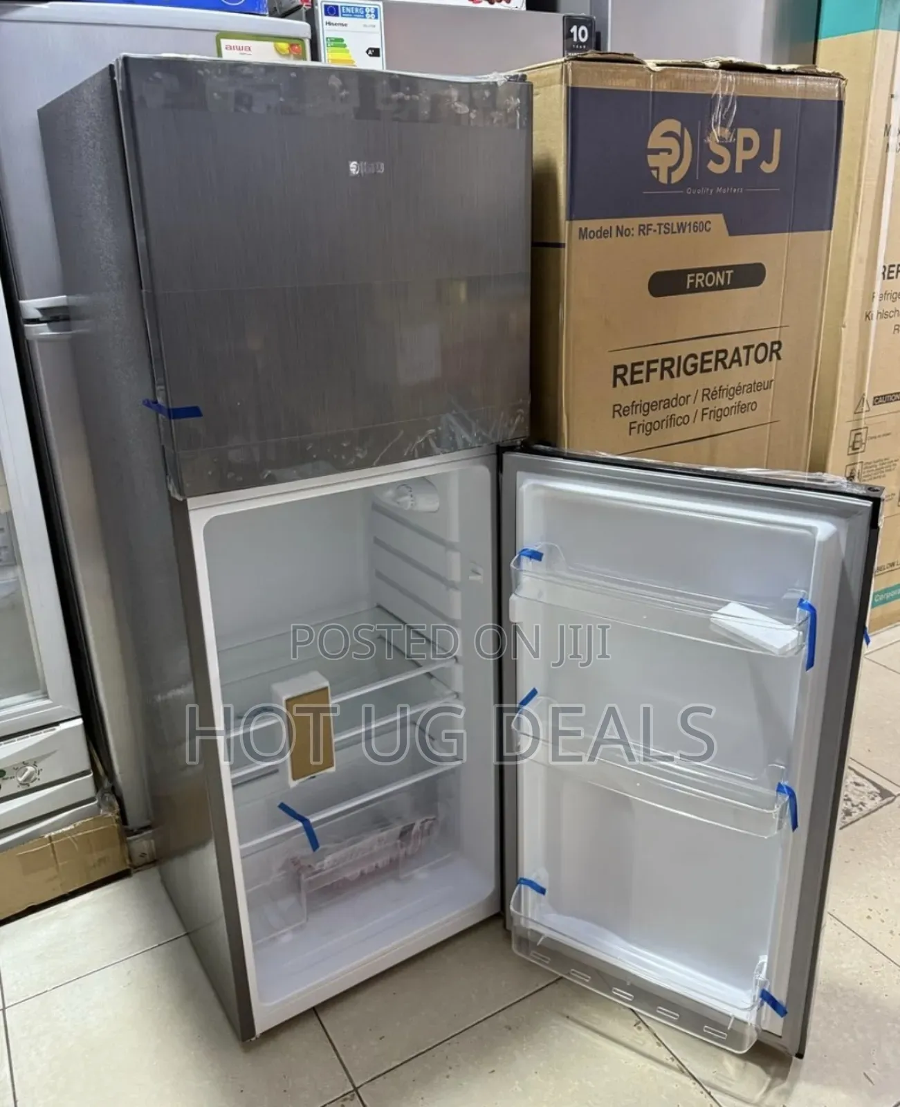 Spj 160 Liters Defrost Double Door Top Freezer Fridge–Silver