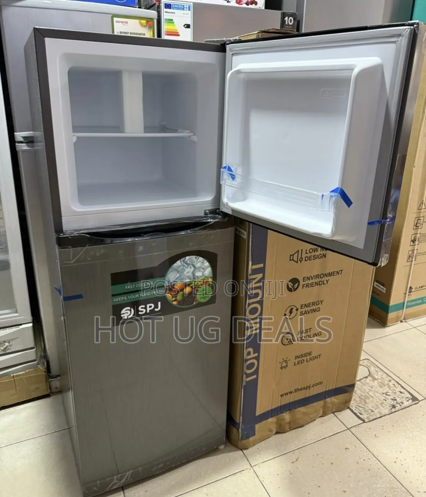 Spj 160 Liters Defrost Double Door Top Freezer Fridge–Silver