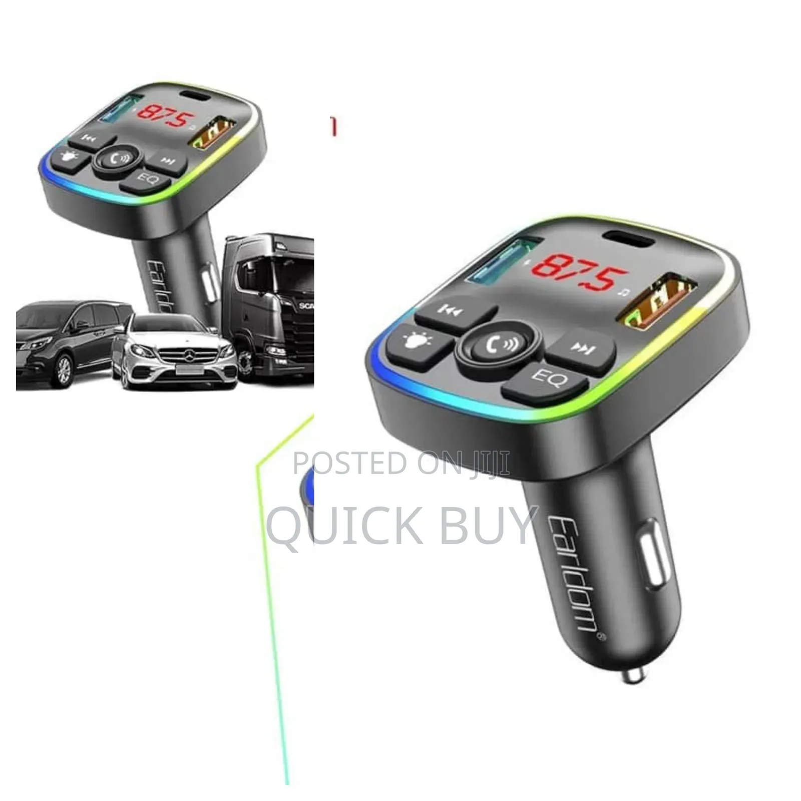 Earldom M110 4-in-1 Car Charger With Fm Transmitter