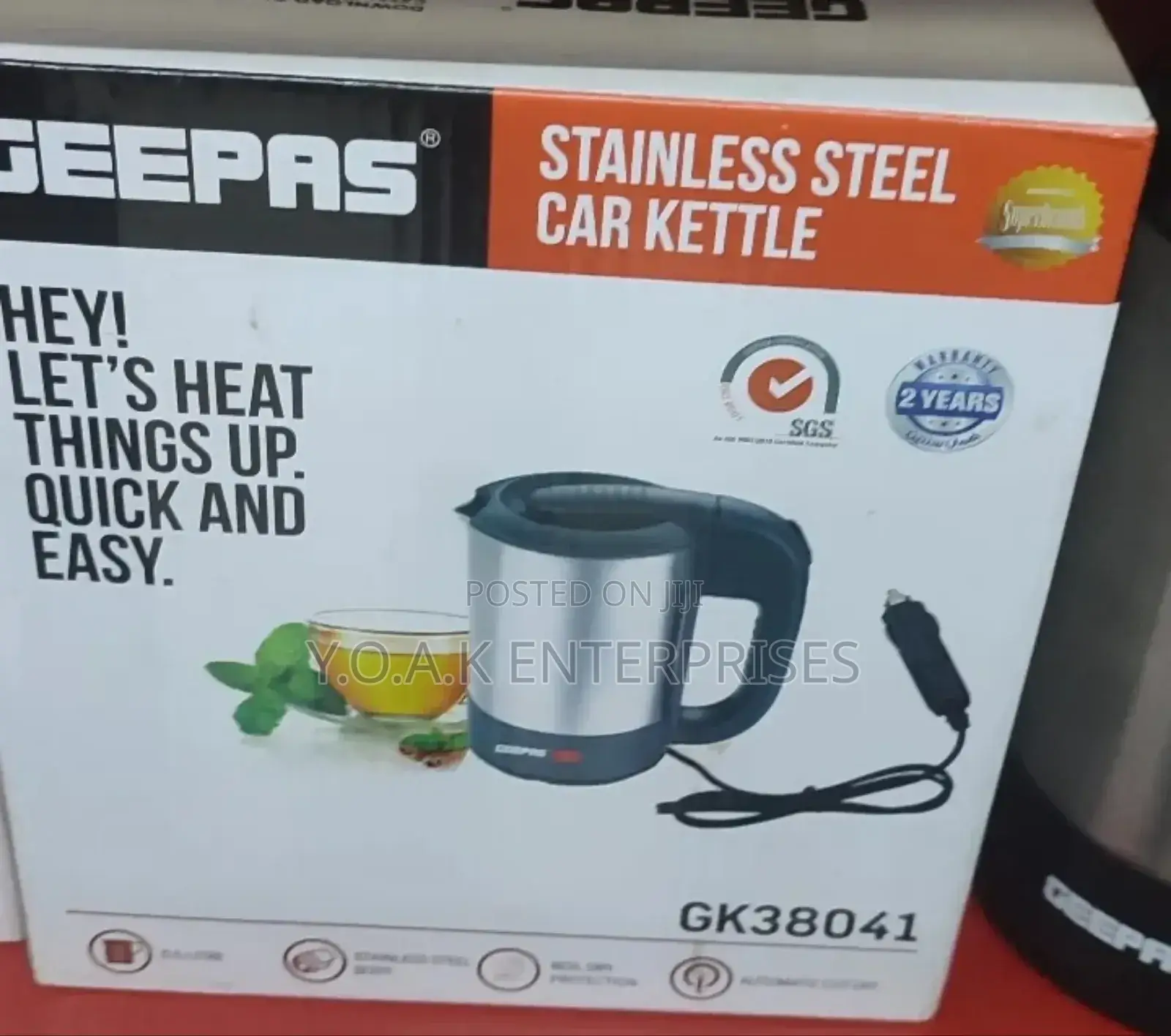 Geepas Stainless Steel Car Kettle