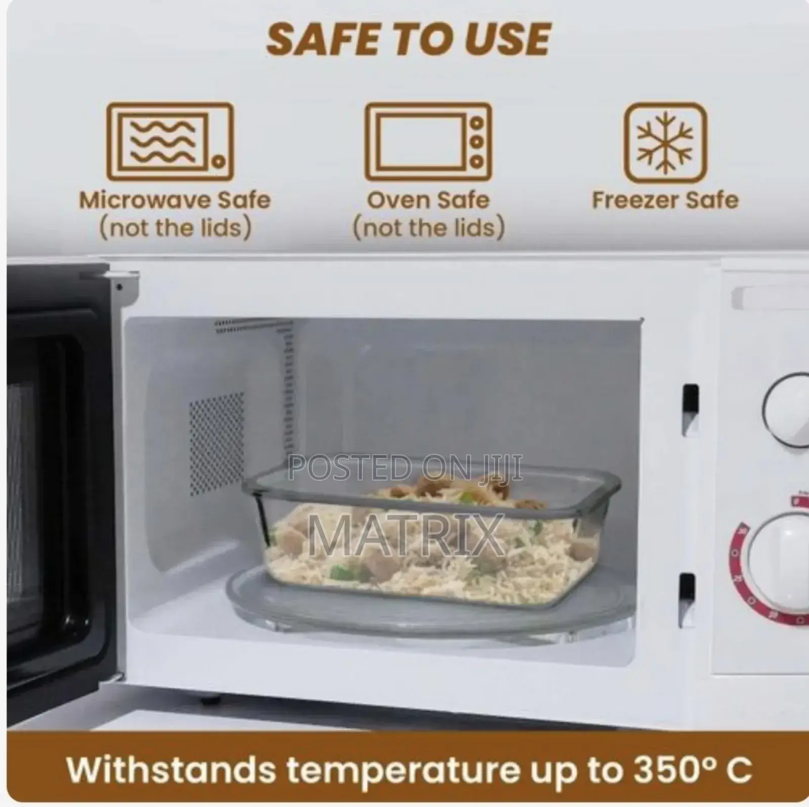 3 Piece Food Safe Microwave Oven Safe Glass Bowls
