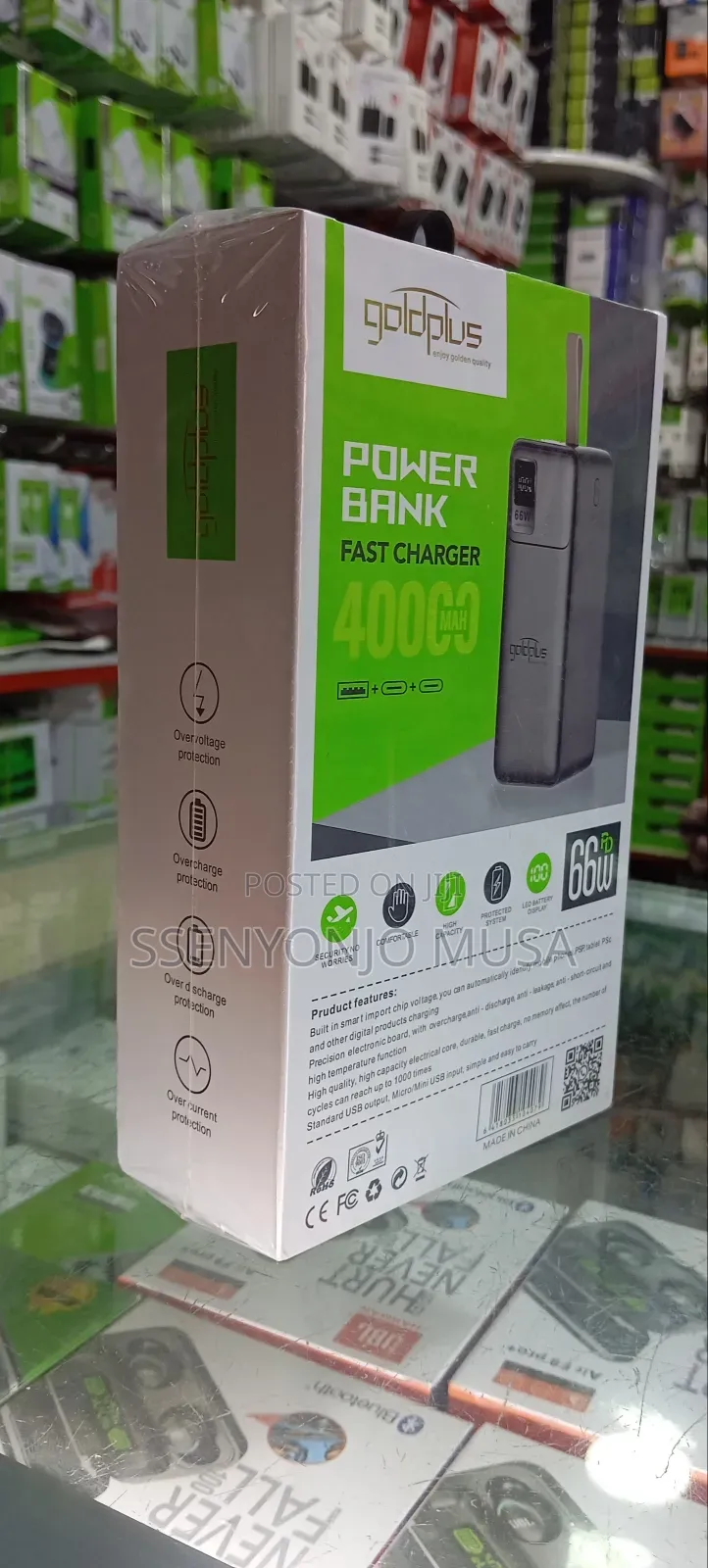 Goldplus 66w Pd Fast Charger Power Bank 40000mah - Type-C