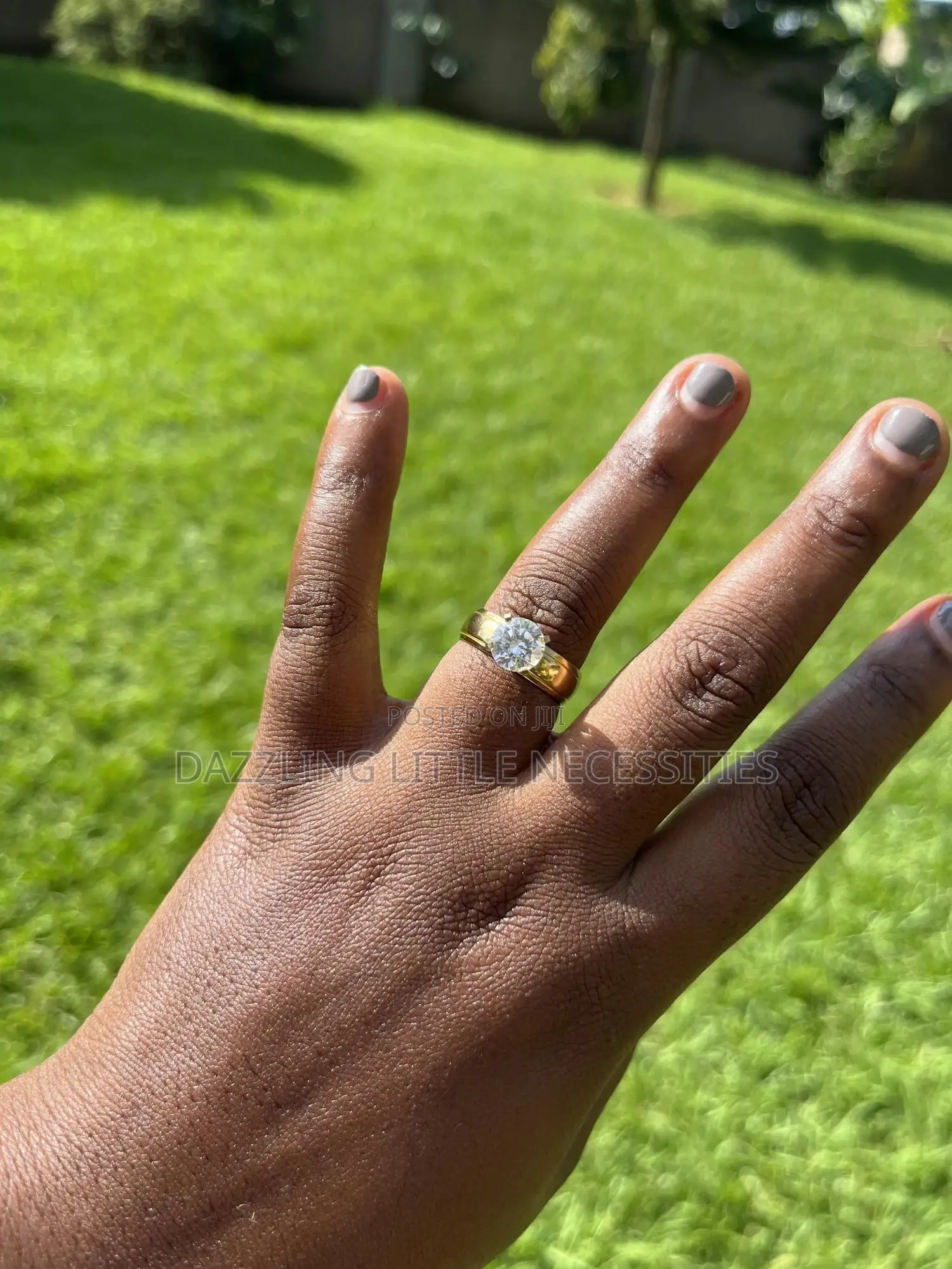 Cari Engagement Stainless Steel Ring - Size 18 (Gold)