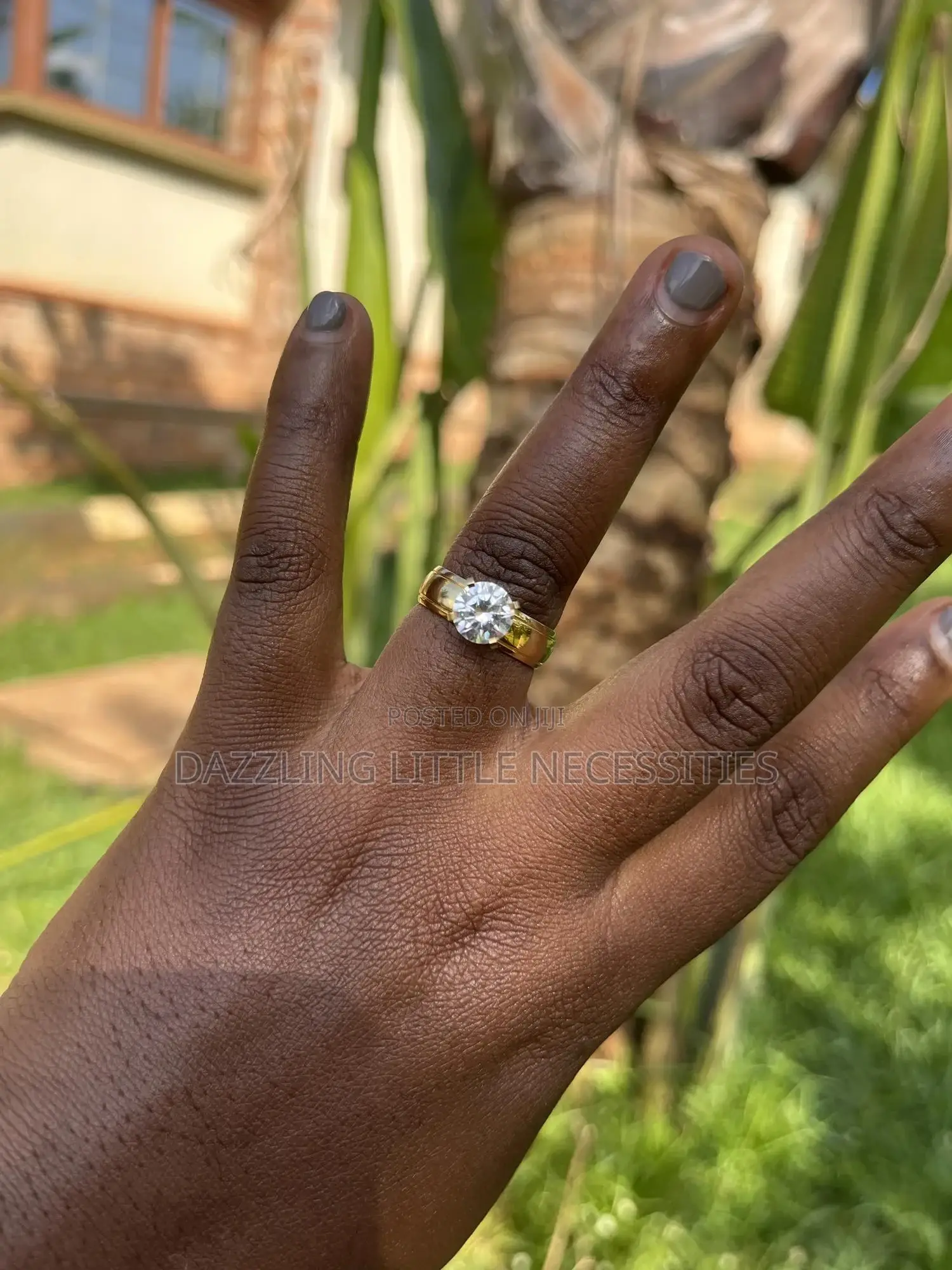 Cari Engagement Stainless Steel Ring - Size 18 (Gold)