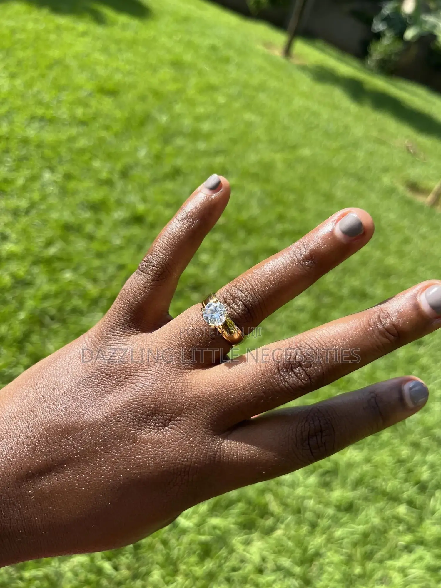 Cari Engagement Stainless Steel Ring - Size 18 (Gold)