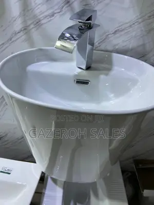 Freestanding Wash Hand Basin With Built-in Pedestal